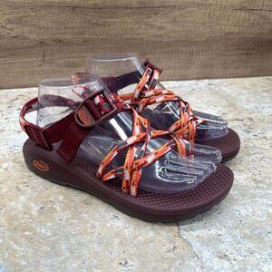 Chaco Sandals Womens 8 Orange Red Z Cloud X2 Strappy Adjustable Hiking Outdoor